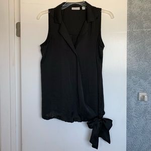 Pretty Black Bow Work Professional Sleeveless Top